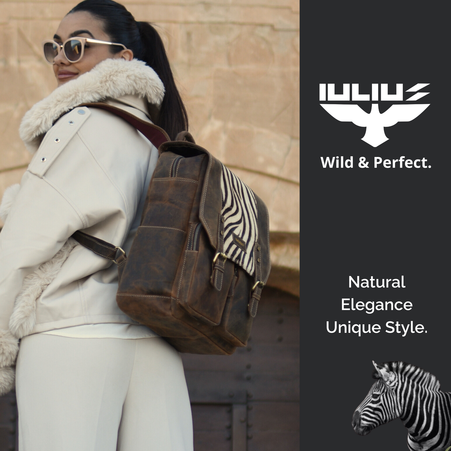 Wild & Perfect Laptop-Rucksack aus Leder – Auffälliger Stil trifft auf authentische Handwerkskunst