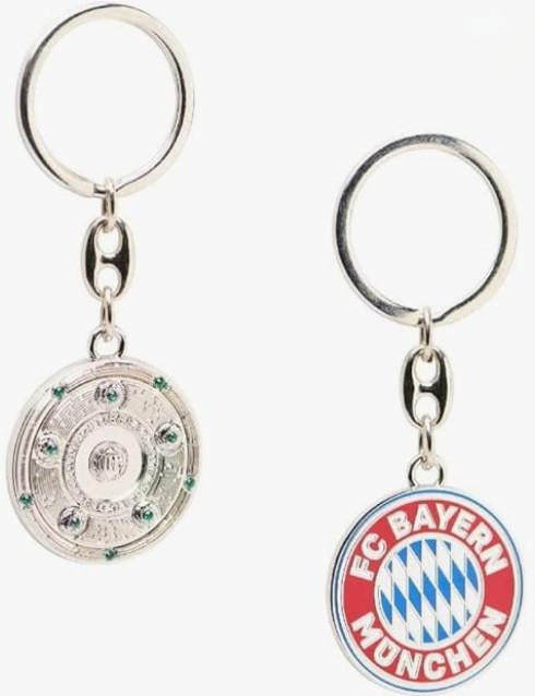 FC Bayern München Key Fob Rekordmeister FCB Pendant with Reversible Motif, multicoloured