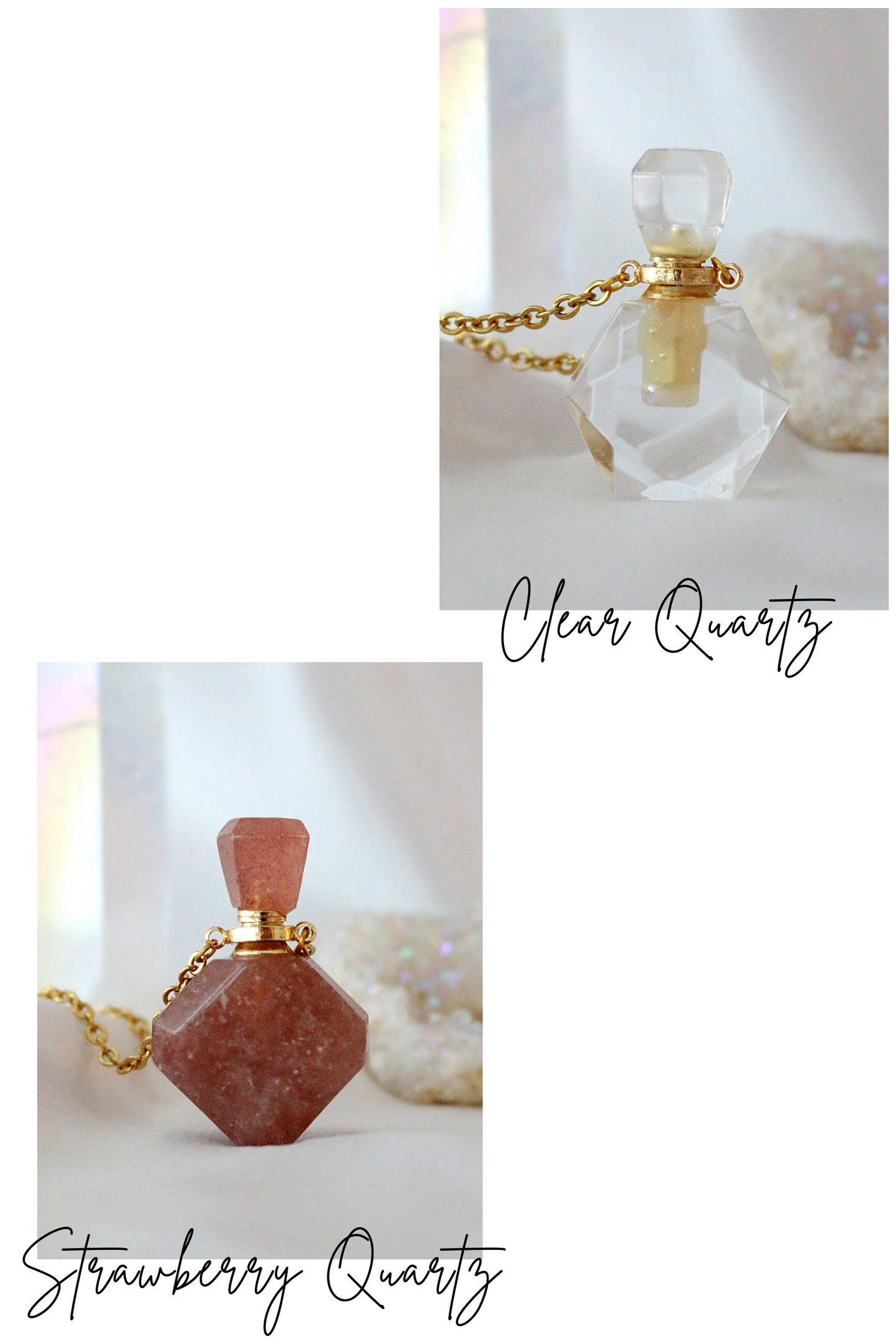 Healing Natural Stone Bottle Charm Necklace - Because your healing vibes deserve to go wherever you do