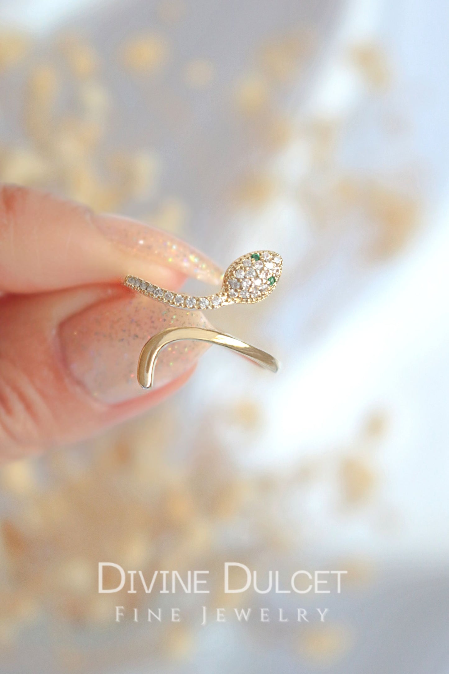 Slytherin Sparkle Adjustable Ring — Elegance Meets House Pride in Every Glimmer