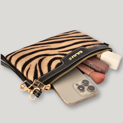Zebra Print Leather Clutch — Wild Elegance, Refined Style