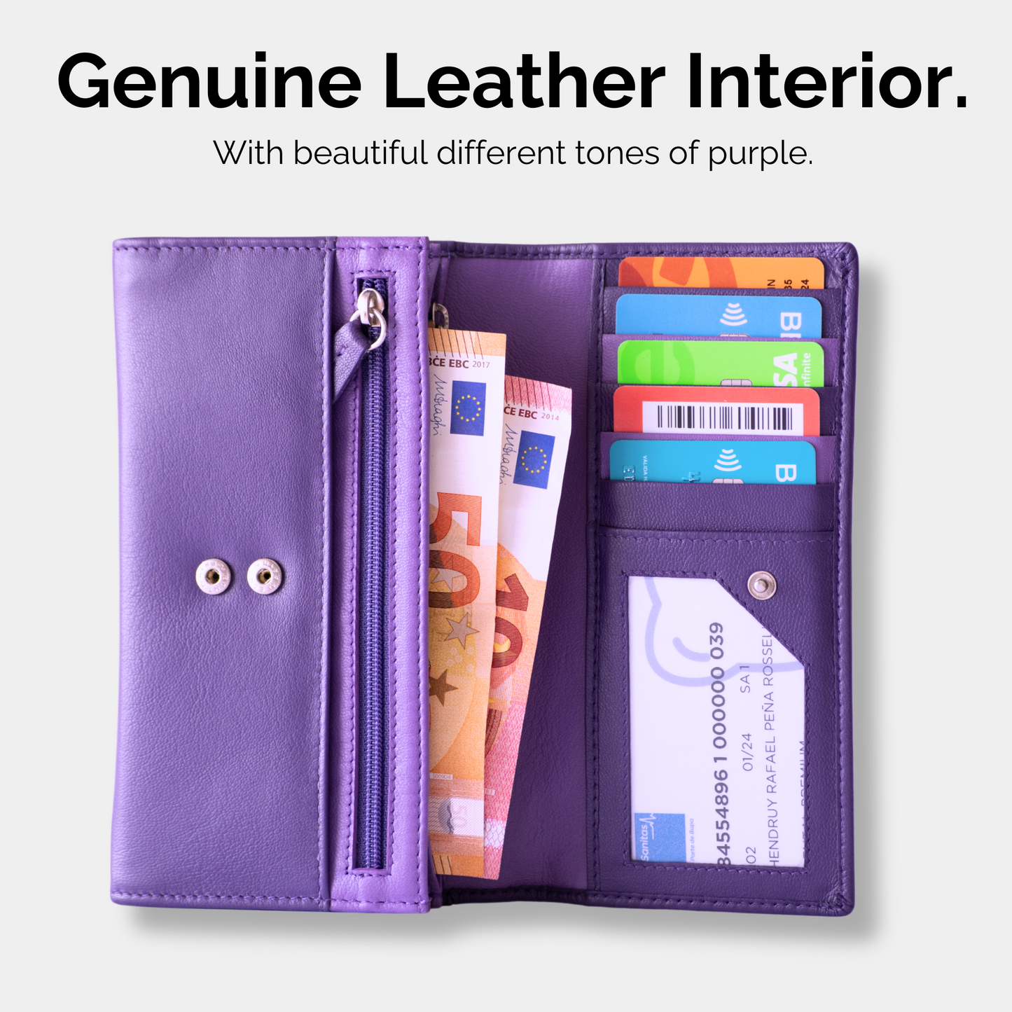 Edle Geldbörse aus lila Leder – Funktionale Eleganz mit Persönlichkeit