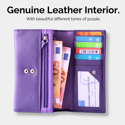 Edle Geldbörse aus lila Leder – Funktionale Eleganz mit Persönlichkeit