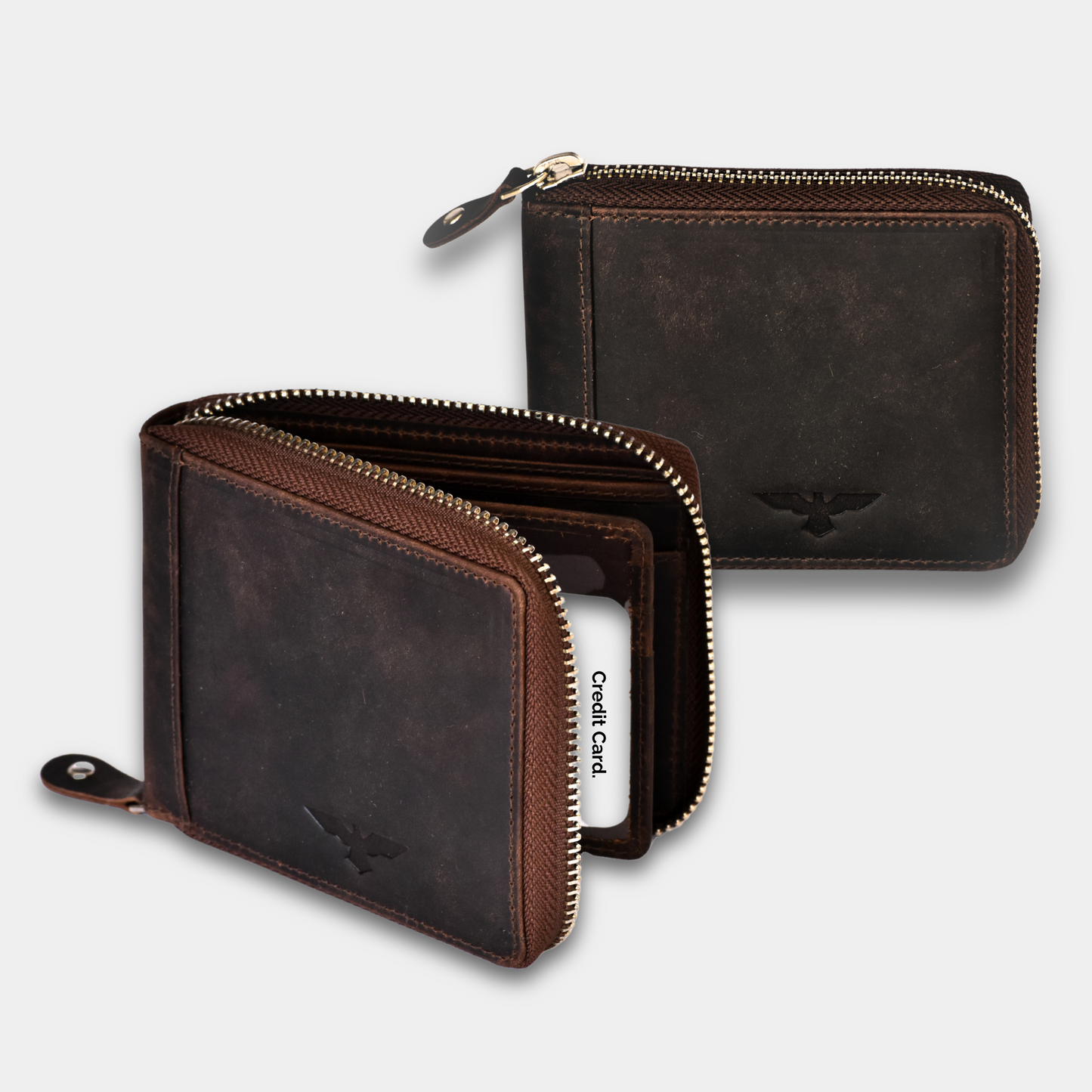 Full Grain Leather Zipper Wallet – Classic Style