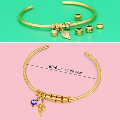 Personalisiertes Geburtssteinarmband mit Perlenschriftzug – Individueller Glanz, ganz nach Ihrem Geschmack!