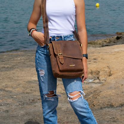 IULIUS Top Grain Genuine Leather Crossbody Bag - Stylish and Bold