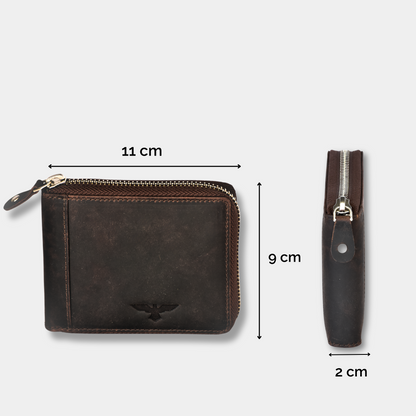 Full Grain Leather Zipper Wallet – Classic Style