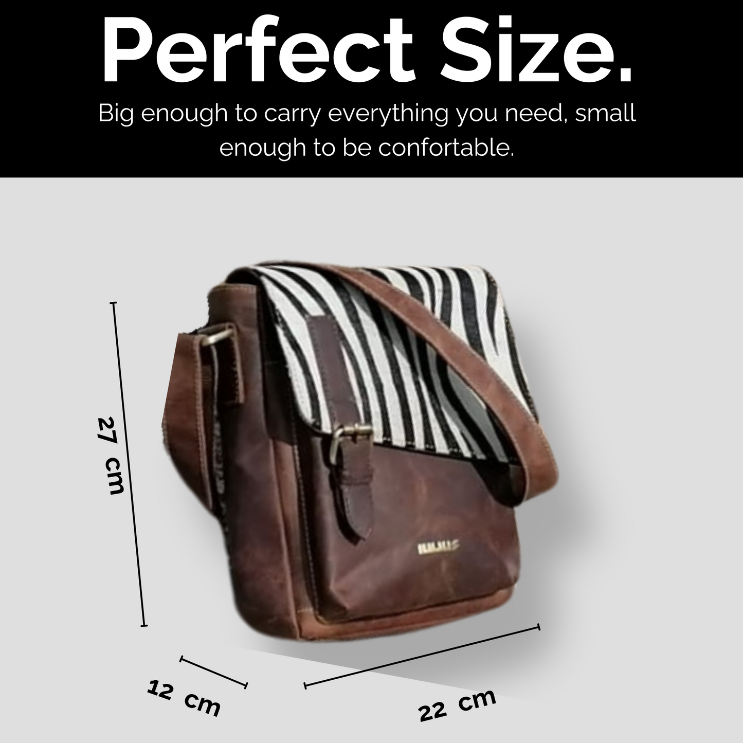 Zebra Print Cowhide Leather Bag - Stand out with wild style and organized grace