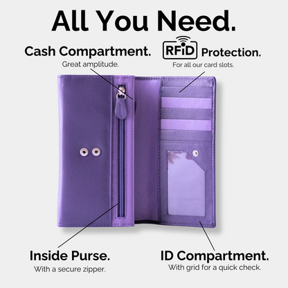 Edle Geldbörse aus lila Leder – Funktionale Eleganz mit Persönlichkeit