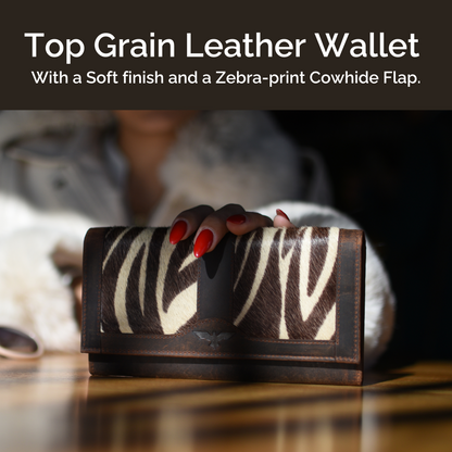 IULIUS Ledergeldbörse mit Zebramuster – kühne Eleganz trifft auf zeitlose Handwerkskunst
