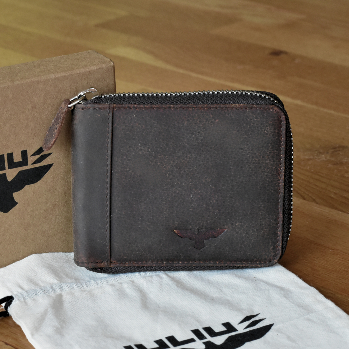 Full Grain Leather Zipper Wallet – Classic Style