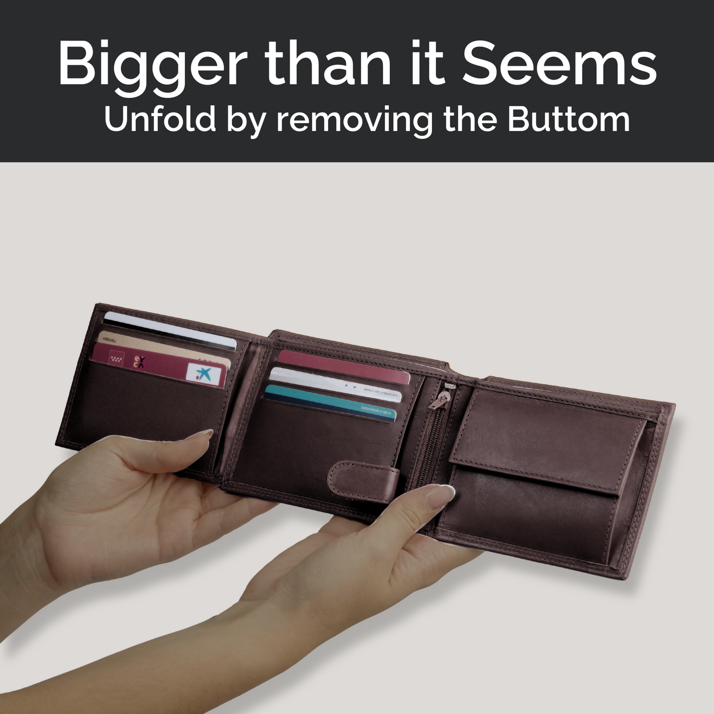 IULIUS Classic Coffee Brown Leather Wallet - Timeless Design with Modern Security