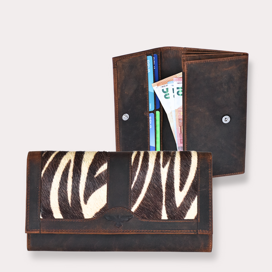 IULIUS Zebra Print Leather Wallet - Bold Elegance Meets Timeless Craftsmanship