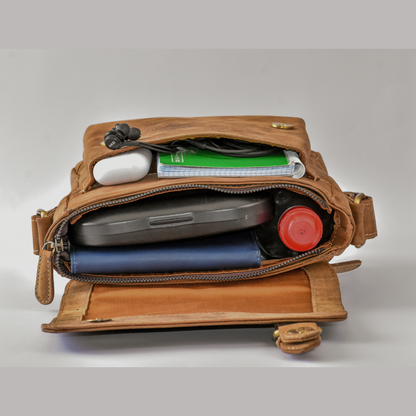 IULIUS Top Grain Genuine Leather Crossbody Bag - Stylish and Bold