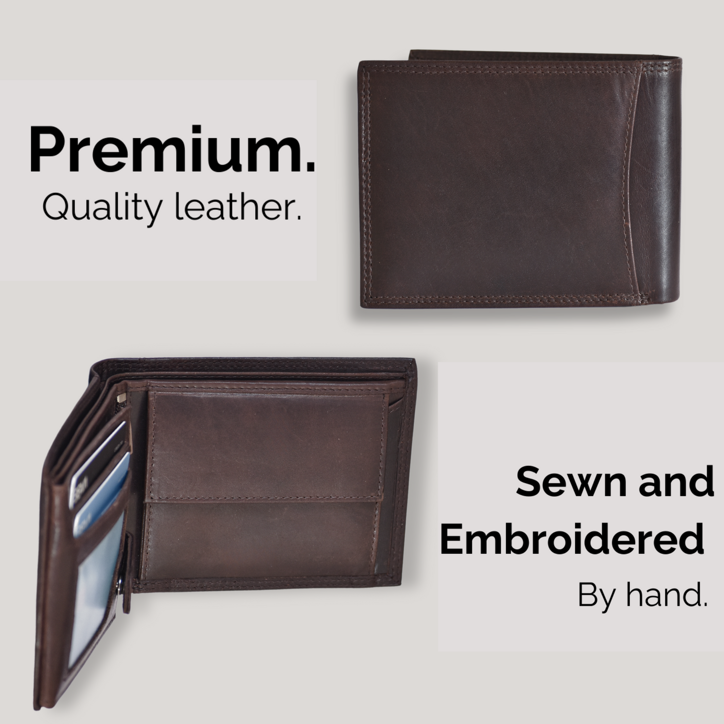 Classic Brown Leather Wallet - Timeless Design Meets Modern Security
