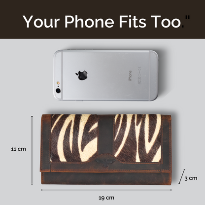 IULIUS Ledergeldbörse mit Zebramuster – kühne Eleganz trifft auf zeitlose Handwerkskunst