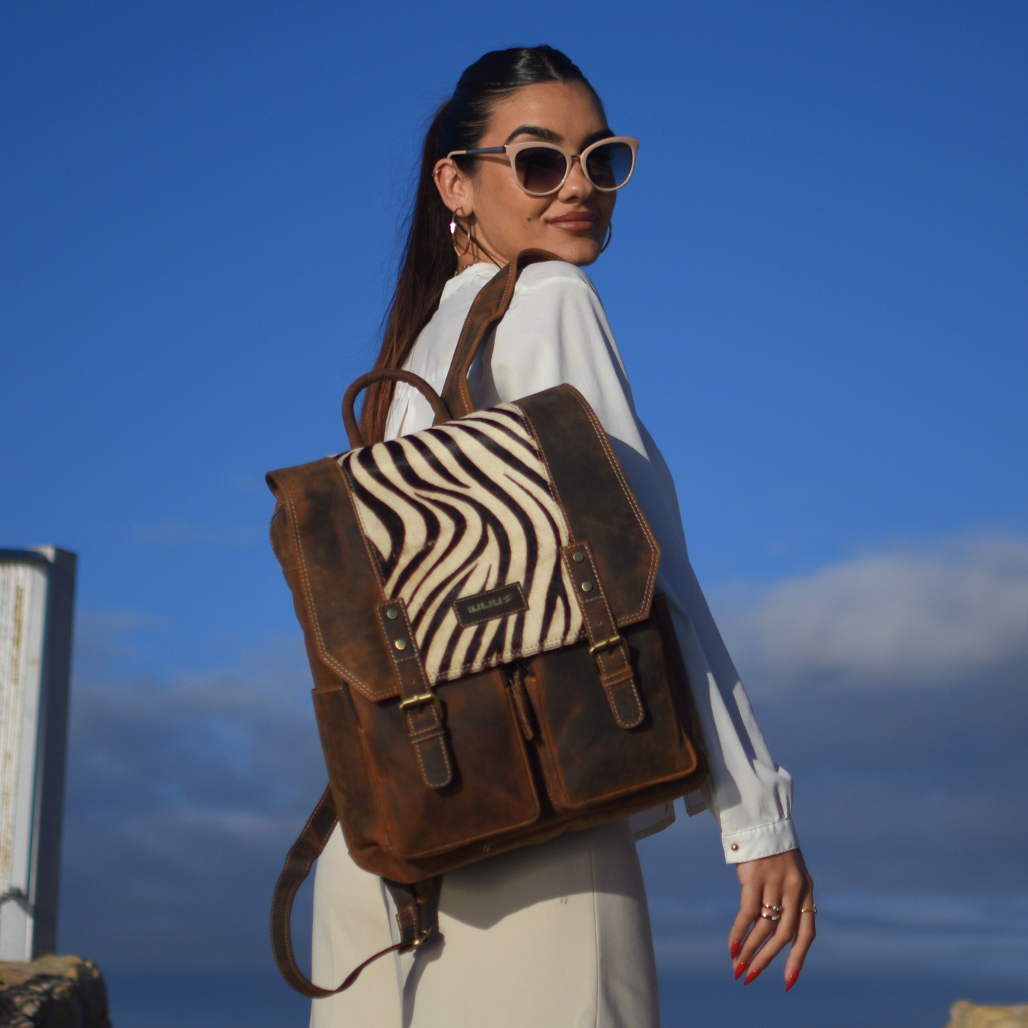 Wild &amp; Perfect Laptop-Rucksack aus Leder – Auffälliger Stil trifft auf authentische Handwerkskunst