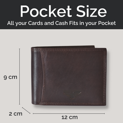 IULIUS Classic Coffee Brown Leather Wallet - Timeless Design with Modern Security
