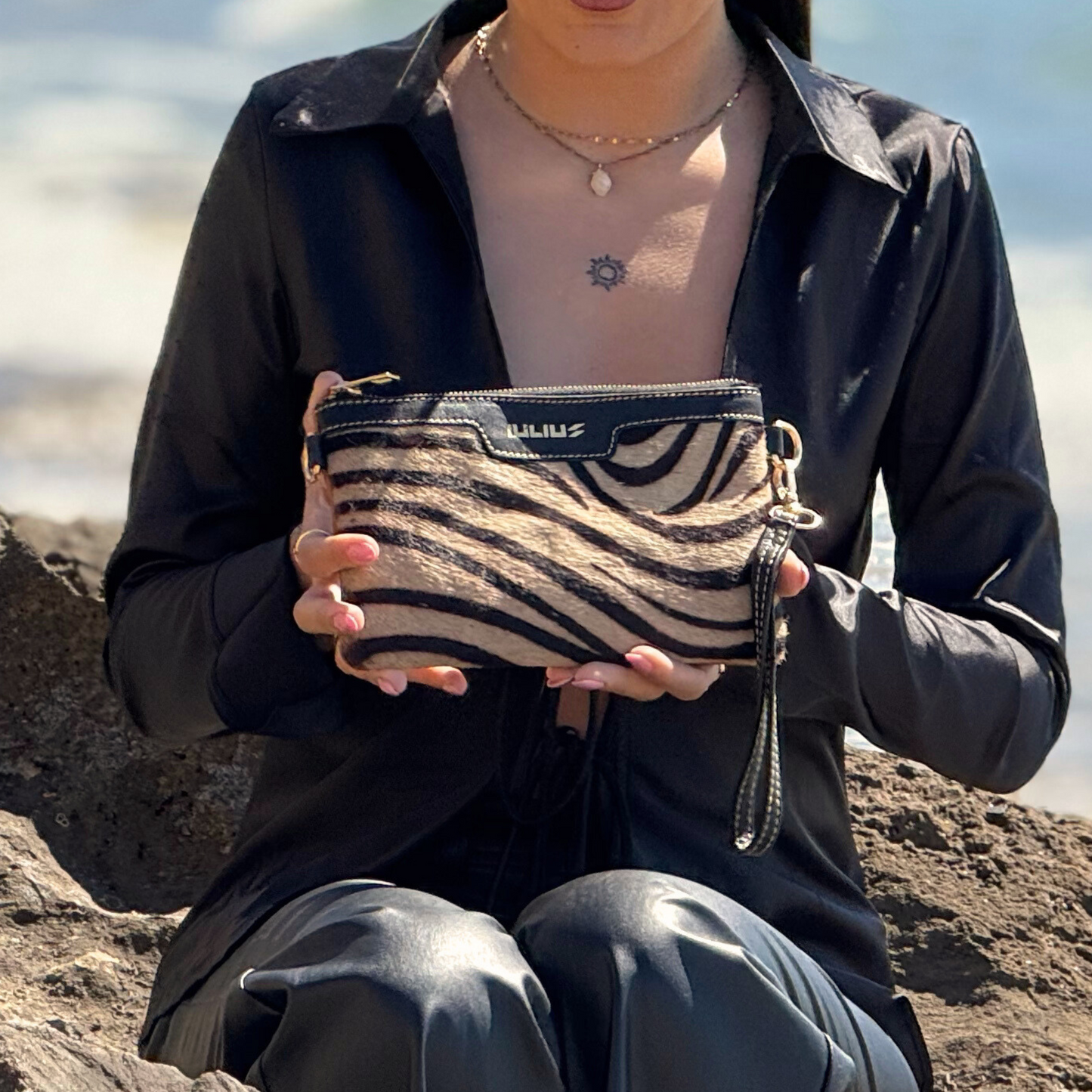 Zebra Print Leather Clutch — Wild Elegance, Refined Style