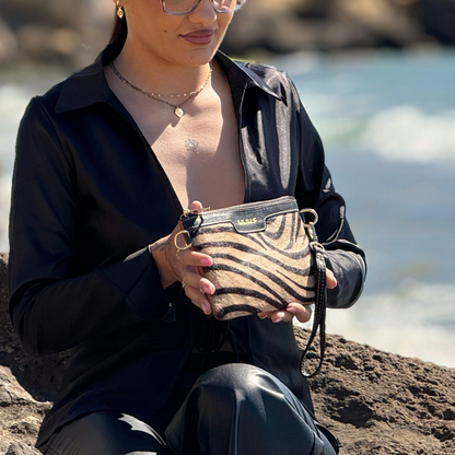 Zebra Print Leather Clutch — Wild Elegance, Refined Style