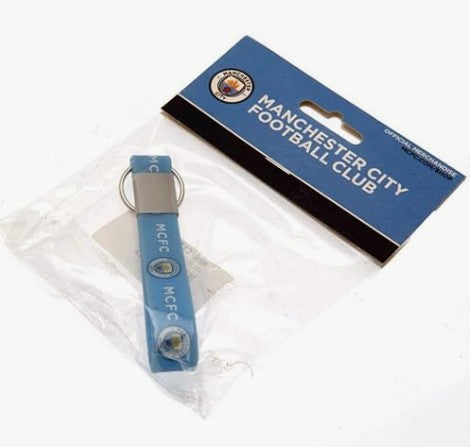 Manchester City Football Club Official Silicone Key Ring Chain Team Crest Badge