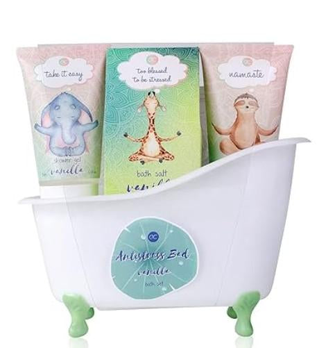Accentra Anti-Stress Bade- und Dusch-Geschenkset – Vanilleduft (5-teilig)