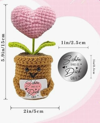 Vielen Dank für Ihren Besuch – Handgefertigtes Sonnenblumen-Geschenkset mit Glücksbringer