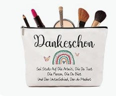 Vielen Dank – Stilvolle Kosmetiktasche aus Canvas – Geschenkidee für Frauen