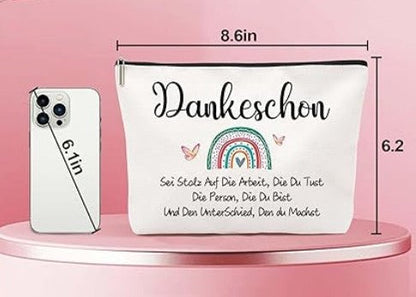 Vielen Dank – Stilvolle Kosmetiktasche aus Canvas – Geschenkidee für Frauen
