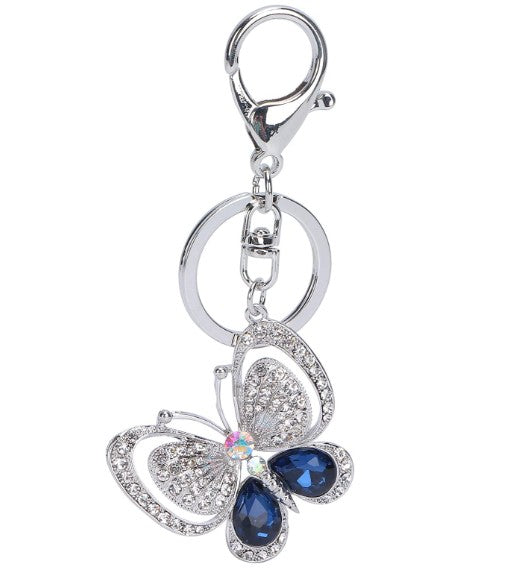 Schlüsselanhänger mit Kristall-Schmetterling – Eleganter Taschenanhänger &amp; Charm als Geschenk für Damen