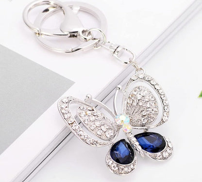 Schlüsselanhänger mit Kristall-Schmetterling – Eleganter Taschenanhänger &amp; Charm als Geschenk für Damen