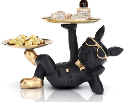Deluxe-Geschenkbox mit französischer Bulldogge – Weinstopper, Lindt-Teddybär &amp; Dekofigur