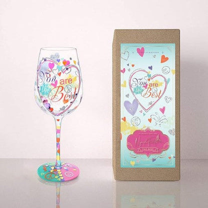 Hand-Painted Wine Glass 'You are the Best' - Personalized Birthday Gift for Women