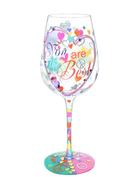 Hand-Painted Wine Glass 'You are the Best' - Personalized Birthday Gift for Women