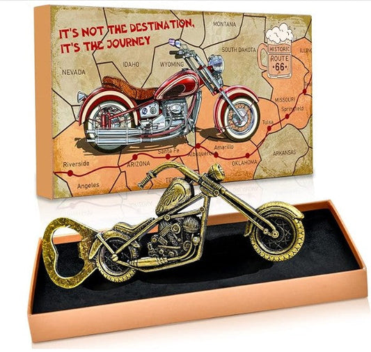 Motorcycle Beer Bottle Opener - Vintage Zinc Alloy Gift for Men Dad Grandpa with Gift Box