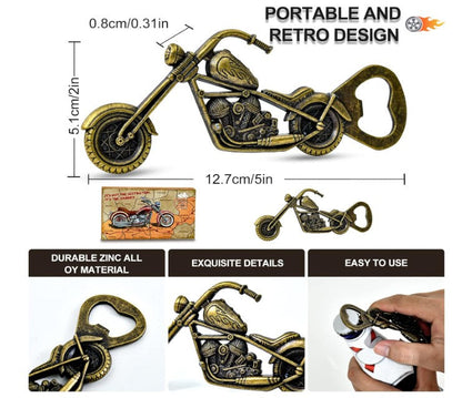 Motorcycle Beer Bottle Opener - Vintage Zinc Alloy Gift for Men Dad Grandpa with Gift Box