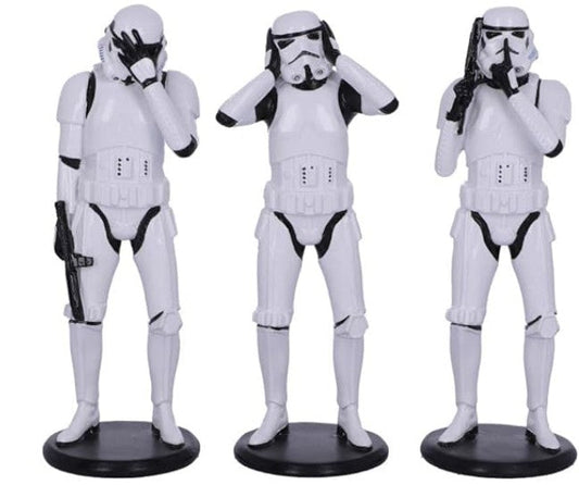 Original Stormtrooper Three Wise Figures - See Hear Speak No Evil Sci-Fi Collectibles 14cm