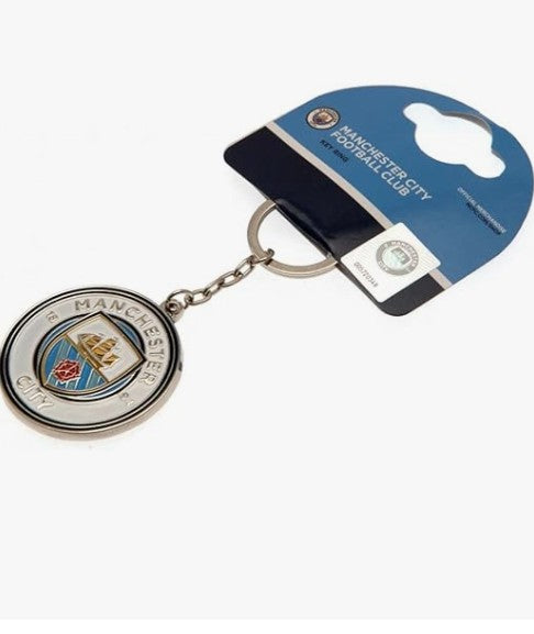 Manchester City FC Schlüsselanhänger – Offizieller Metall-Schlüsselanhänger mit Wappen, 40 mm x 30 mm