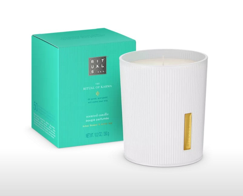 RITUALS The Ritual of Karma Scented Candle - Lotus Flower and White Tea - Up to 50 Hours Burn Time - 290g