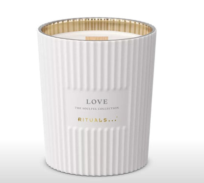 RITUALS Love Scented Candle - Raspberry, Rose and Patchouli - Wooden Wick - Up to 60 Hours Burn Time - 360g