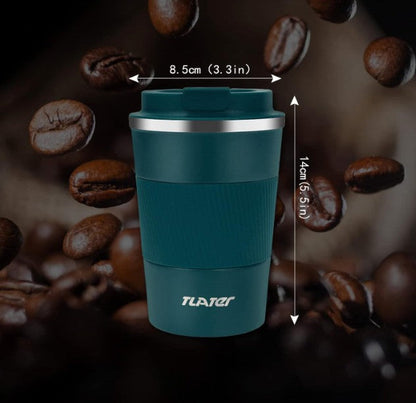 Tlater Coffee Mug to Go – 380 ml Thermobecher für unterwegs – Vakuumisolierter, doppelwandiger Edelstahl – Auslaufsicher