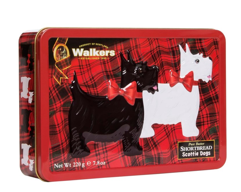 Walkers Rocking Scottie Tin - Scottish Terrier Shaped Shortbread - 220g