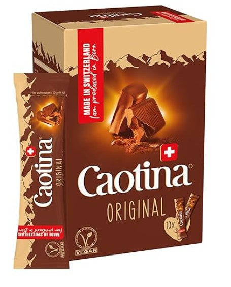Caotina Original Trinkschokoladenstäbchen – einzeln verpackte Becherportionen – 10 x 15 g