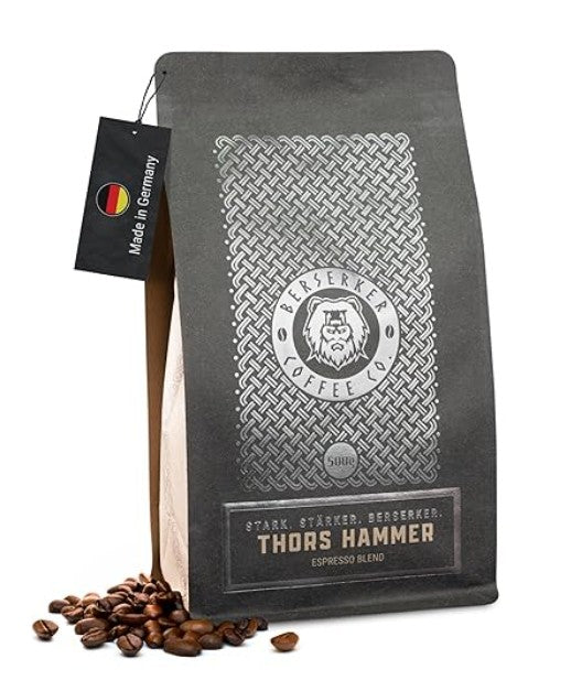 Berserker Coffee Thor's Hammer Espresso- Italian Dark Roast Espresso for Powerful Sensory Pleasures