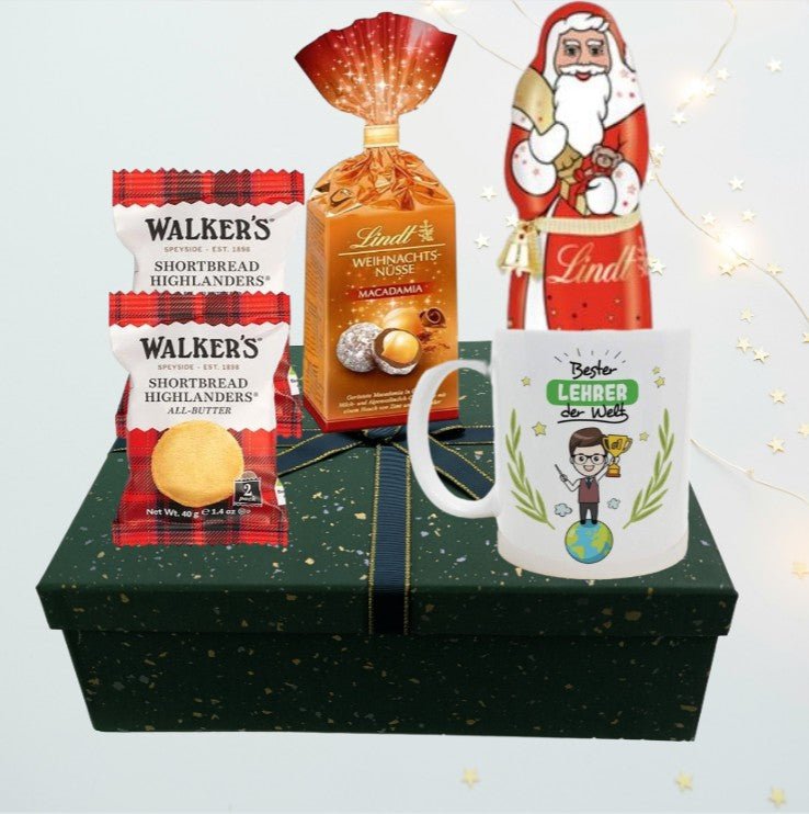 Weihnachtsgeschenkbox für Lehrer – Superlehrer-Tasse &amp; Leckereien