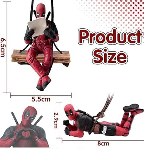 Deadpool Car Decoration Interior Mirror Pendant - Pack of 2 Anime Rear View