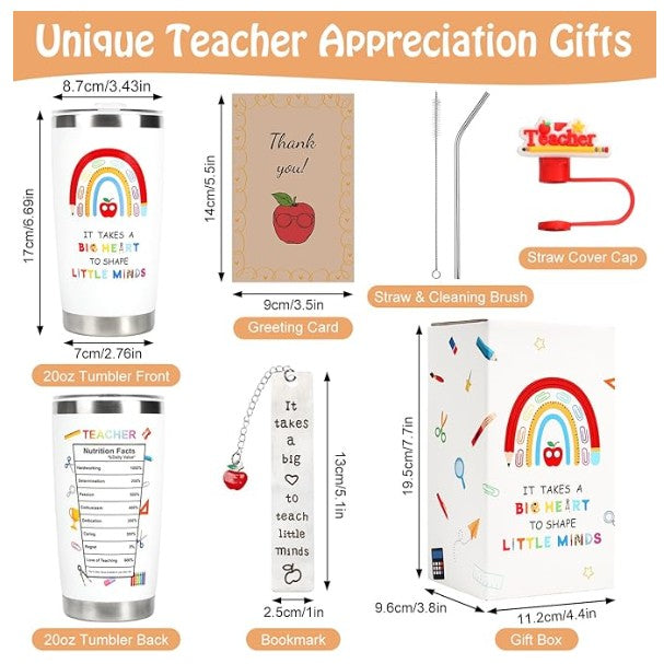 Teacher Appreciation Gift Set - Thank You Gifts for Teachers with Tumbler