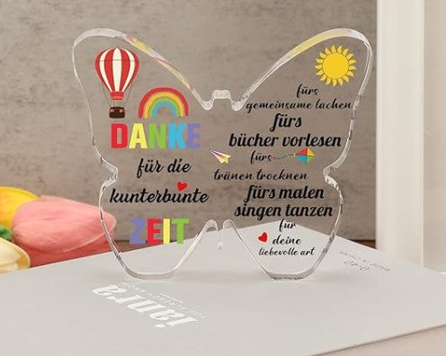 Thank You Teacher - Butterfly-Shaped Acrylic Decorative Sign Gift