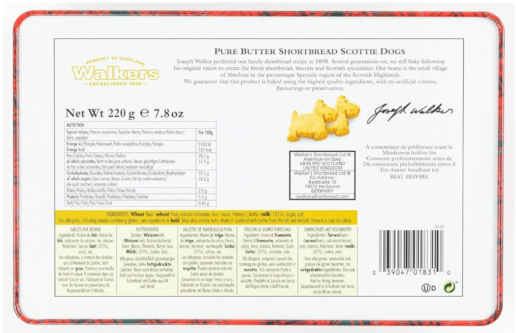 Swarovski-Schwanenhalskette – Geschenk für Oma – mit herzförmiger Acrylverzierung und Walkers Shortbread-Dose