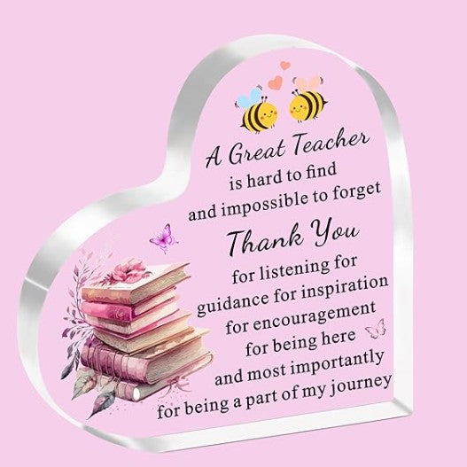 Weihnachtsgeschenkbox für Lehrer – „Danke“-Armband von FOSSIL &amp; Herzschild